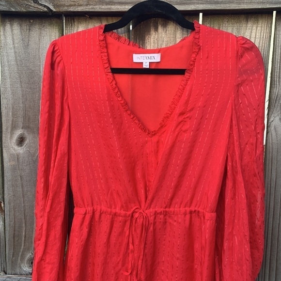 Intermix ‘Gianna’ maxi dress, red with gold thread, size P (small) - Picture 4 of 10